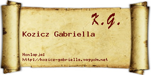 Kozicz Gabriella névjegykártya